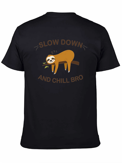 Camiseta Negra con Diseño de Perezoso Relax