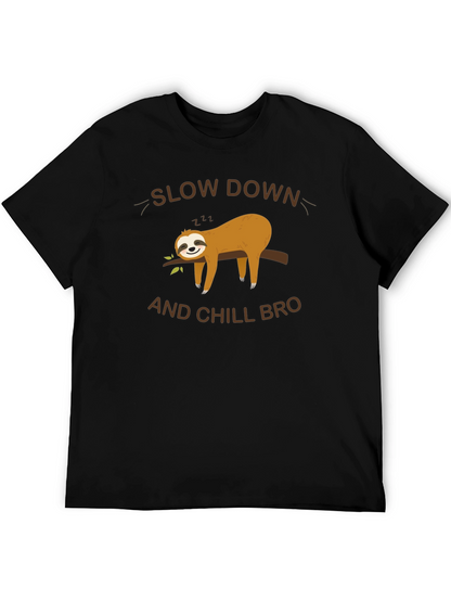 Camiseta Negra con Diseño de Perezoso Relax