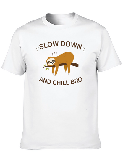Camiseta Negra con Diseño de Perezoso Relax