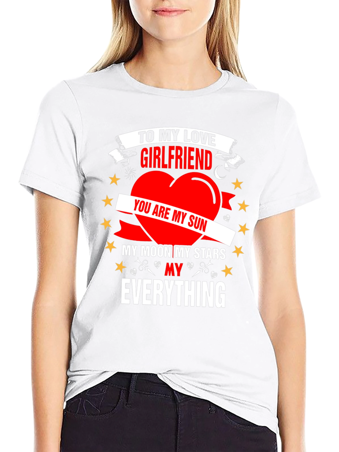 Camiseta Negra: Para Mi Novia Sol y Estrellas