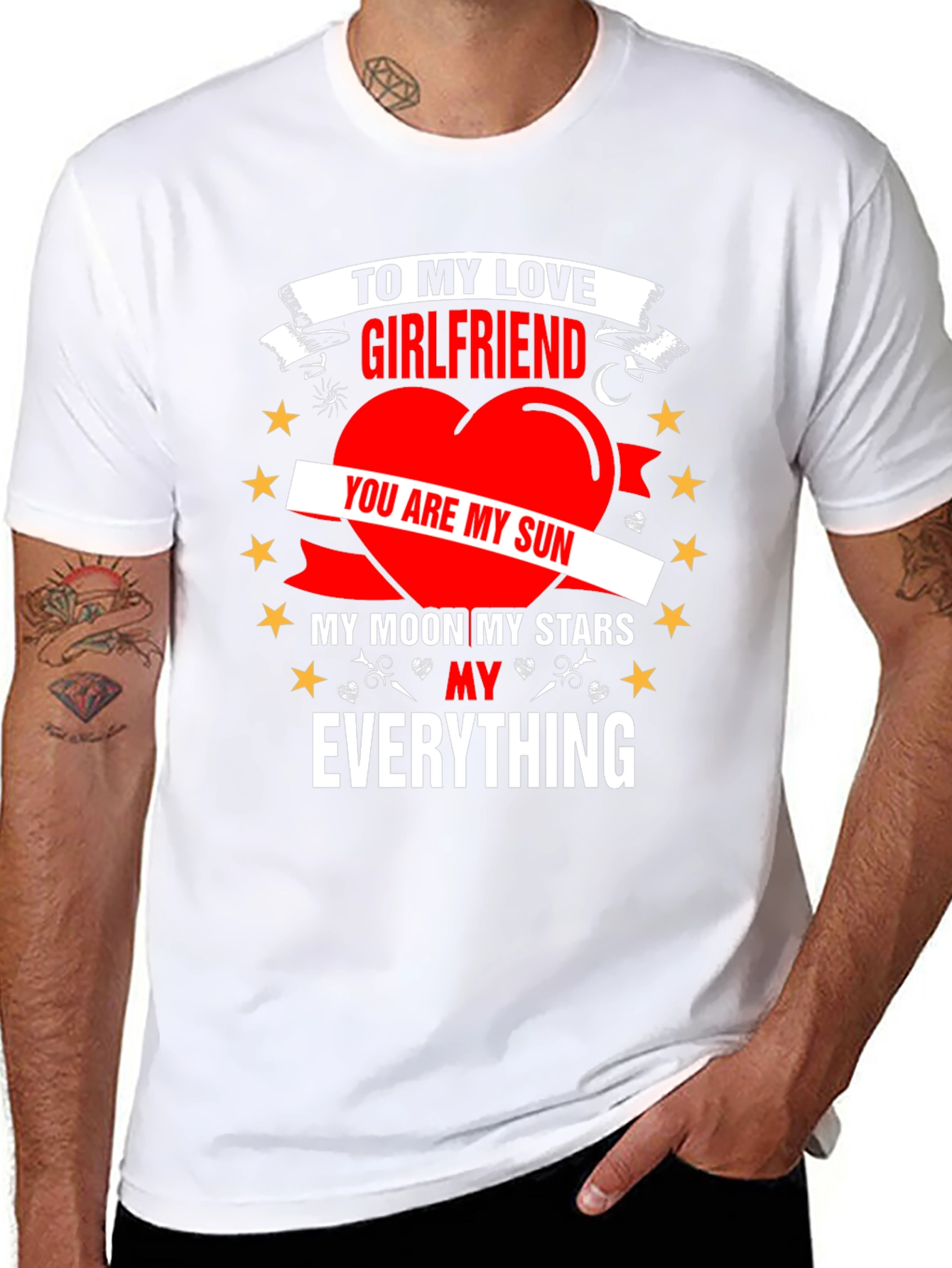 Camiseta Negra: Para Mi Novia Sol y Estrellas
