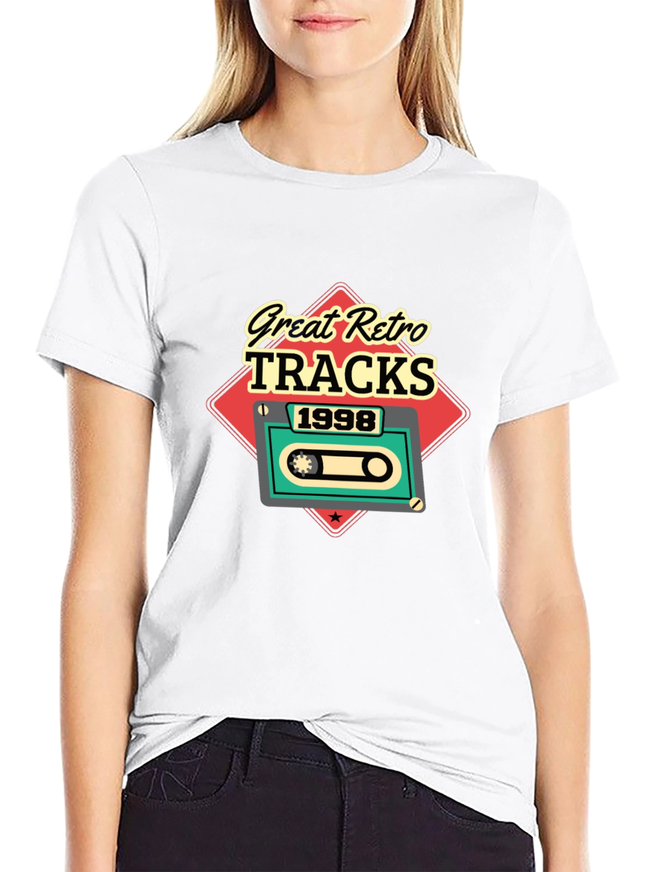 Camiseta Negra Retro Tracks 1998