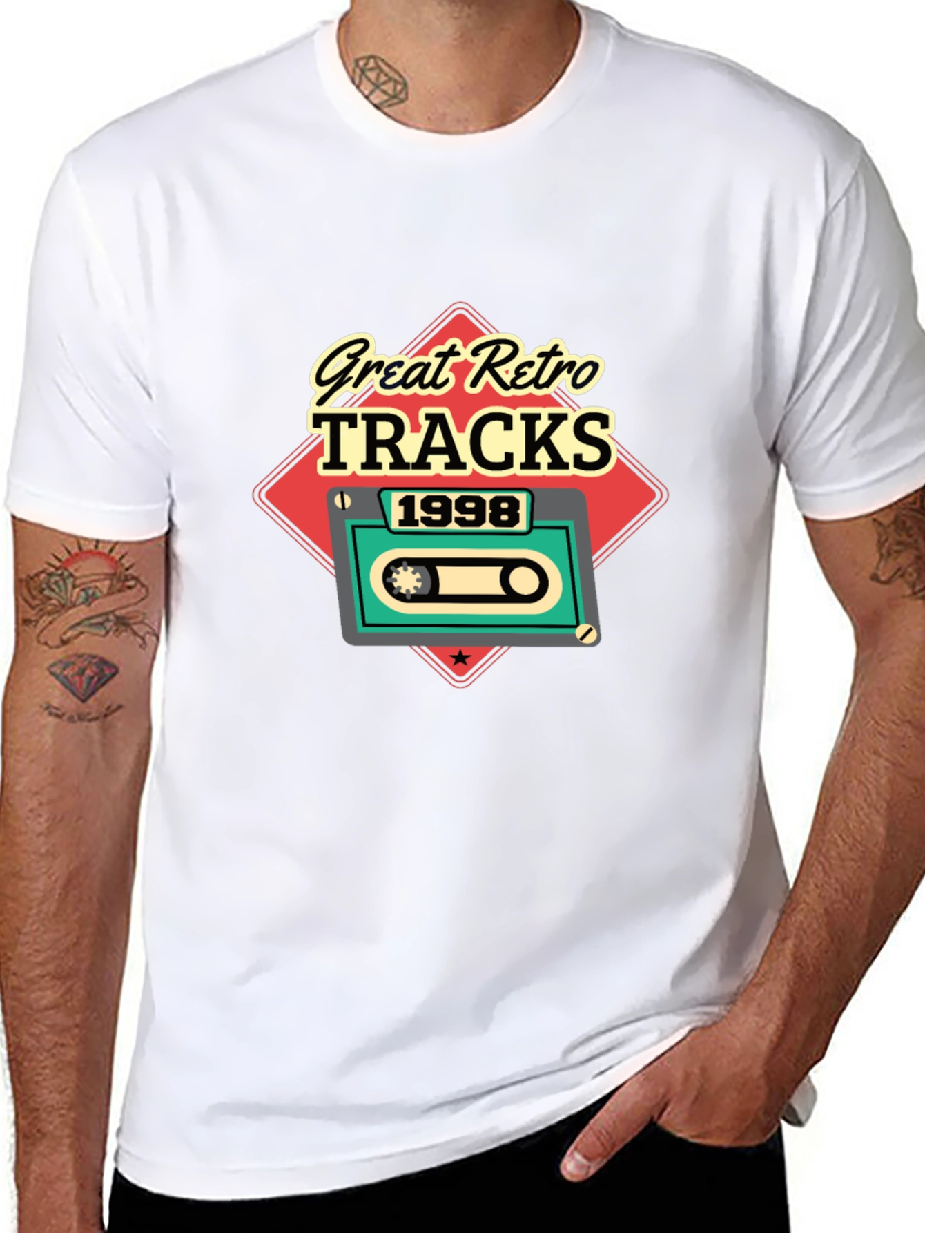Camiseta Negra Retro Tracks 1998