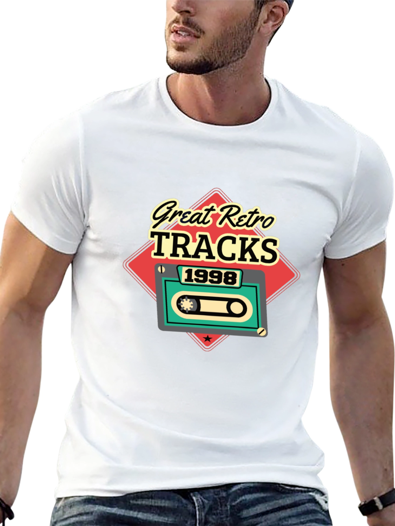 Camiseta Negra Retro Tracks 1998