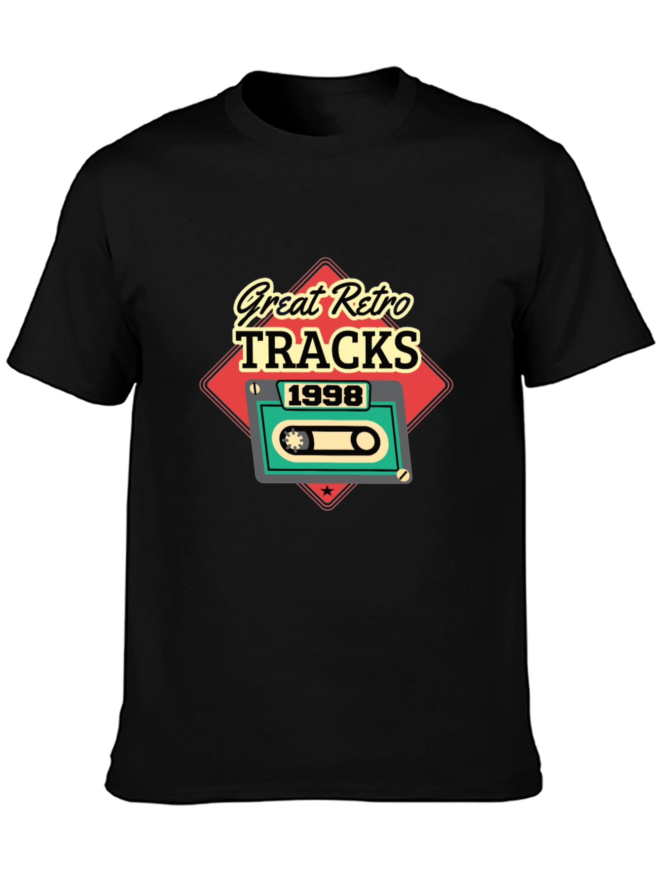 Camiseta Negra Retro Tracks 1998