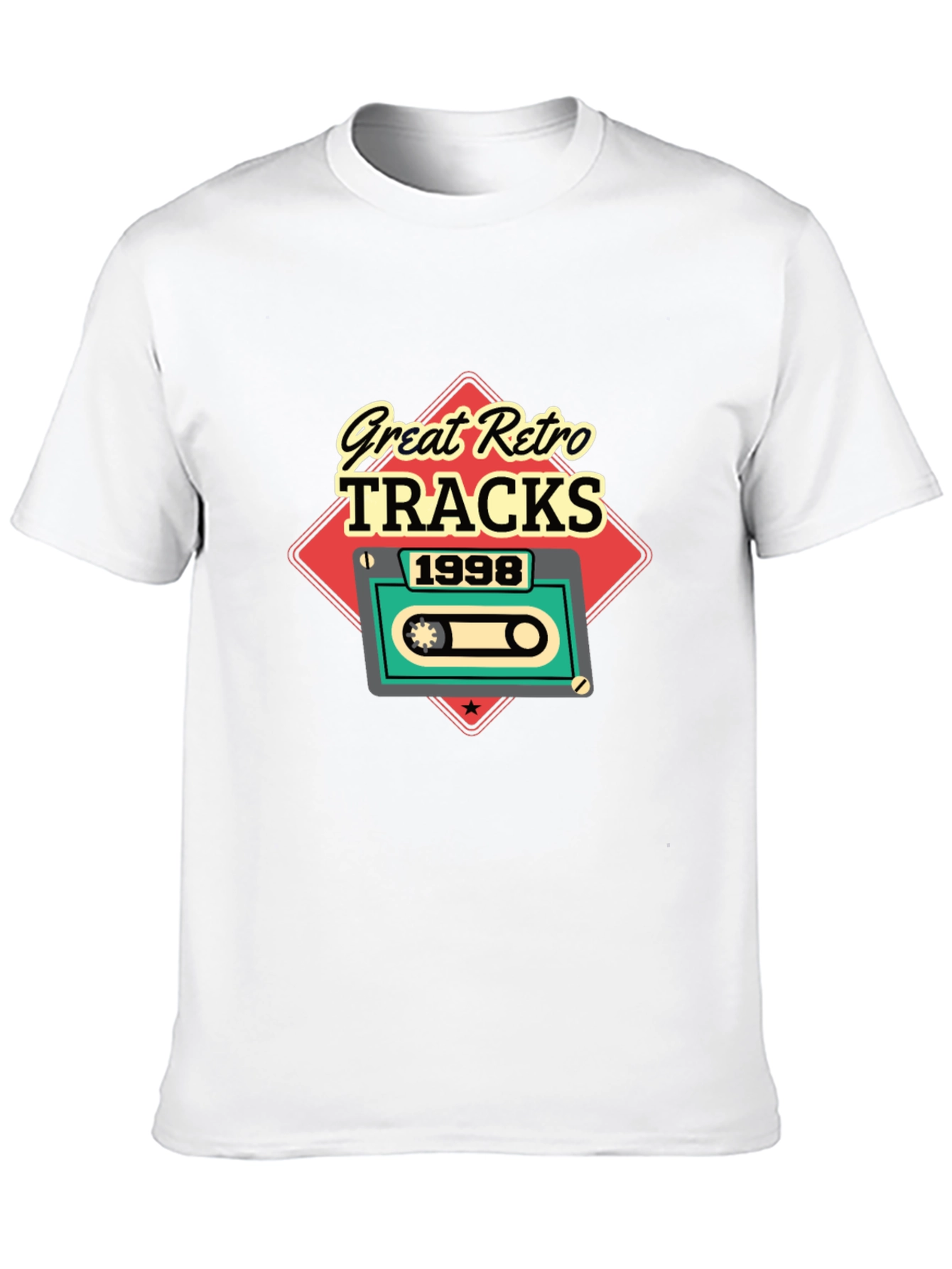 Camiseta Negra Retro Tracks 1998