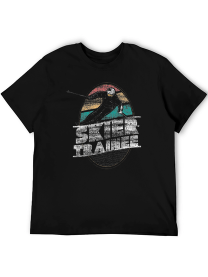 Camiseta Negra Retro Ski Trainer