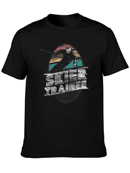 Camiseta Negra Retro Ski Trainer