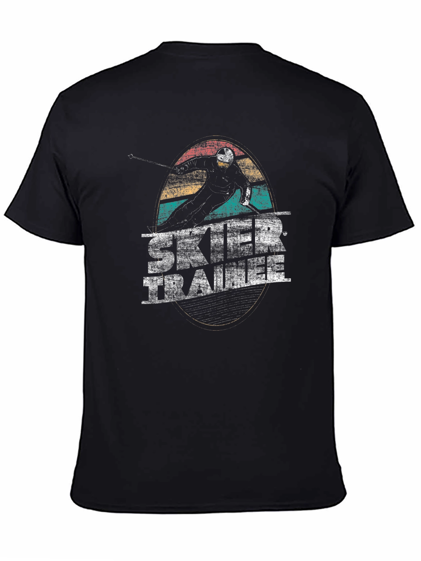Camiseta Negra Retro Ski Trainer