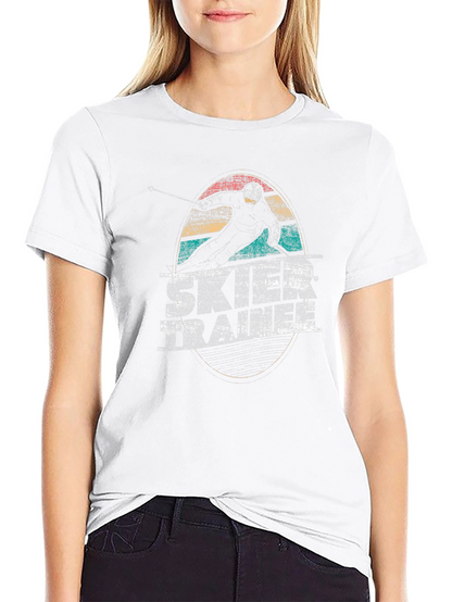 Camiseta Negra Retro Ski Trainer