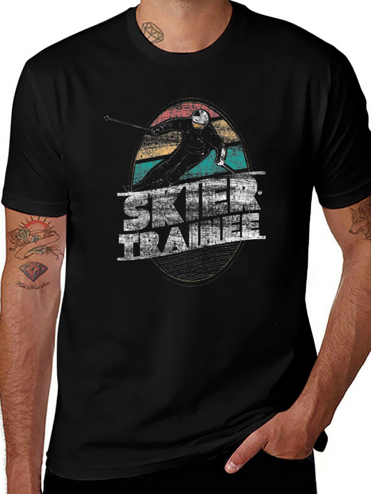 Camiseta Negra Retro Ski Trainer