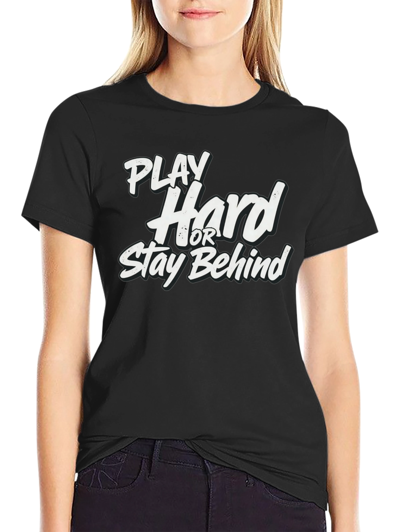 Camiseta Negra: Juega Duro o Queda Atrás
