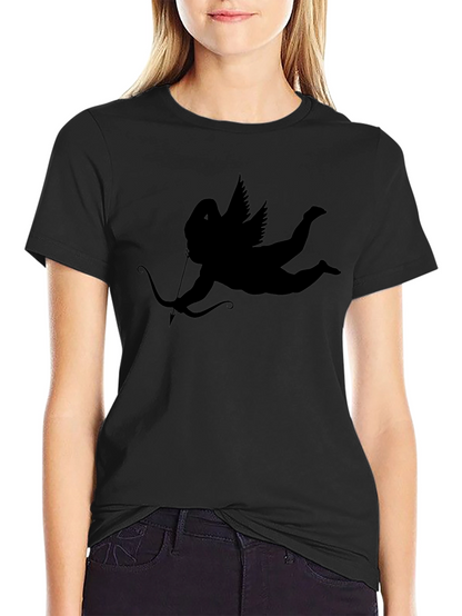 Camiseta Negra con Diseño de Cupido
