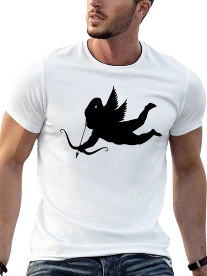 Camiseta Negra con Diseño de Cupido
