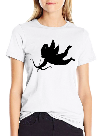 Camiseta Negra con Diseño de Cupido