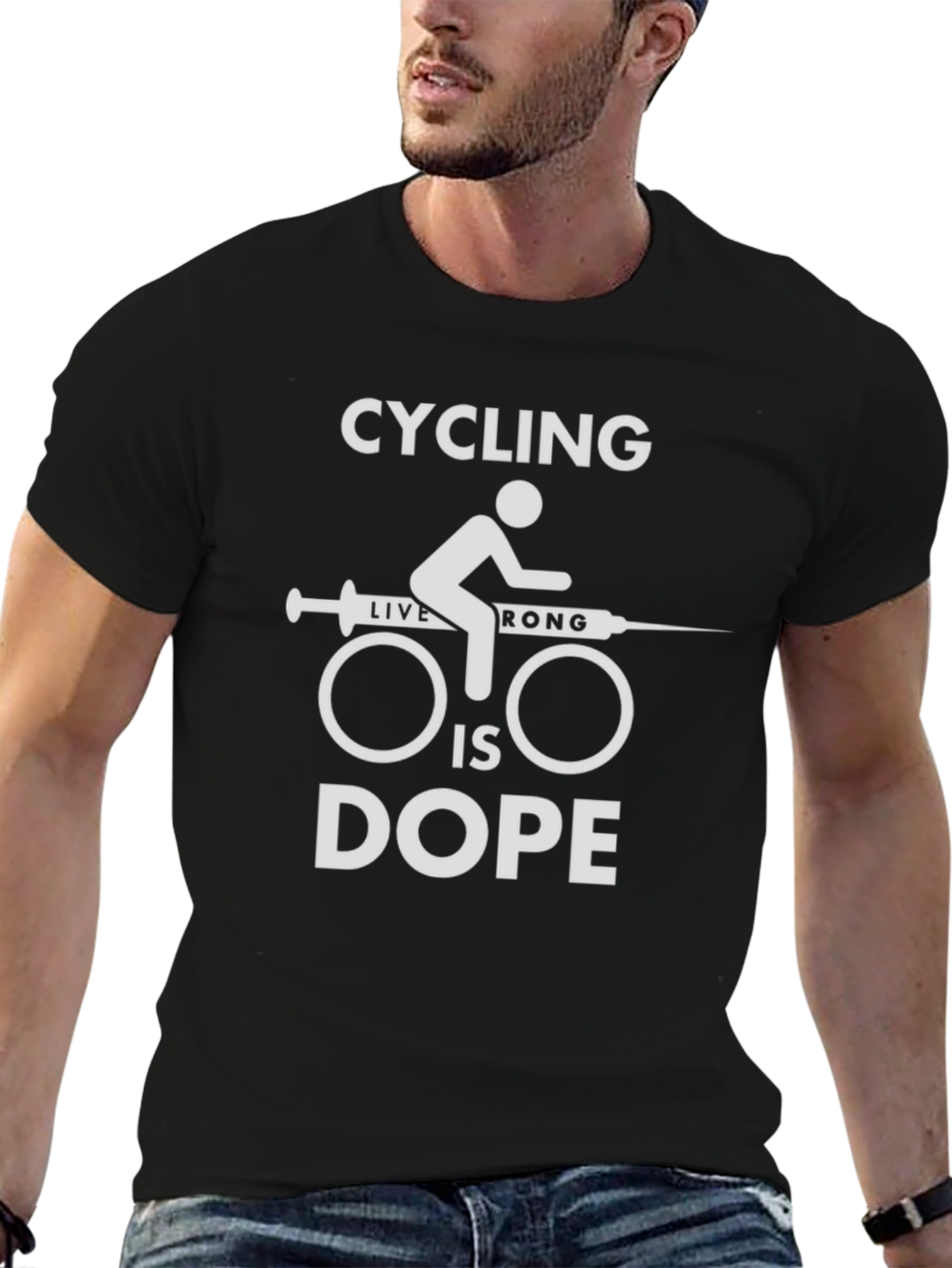 Camiseta Ciclismo Dope Negra para Hombre