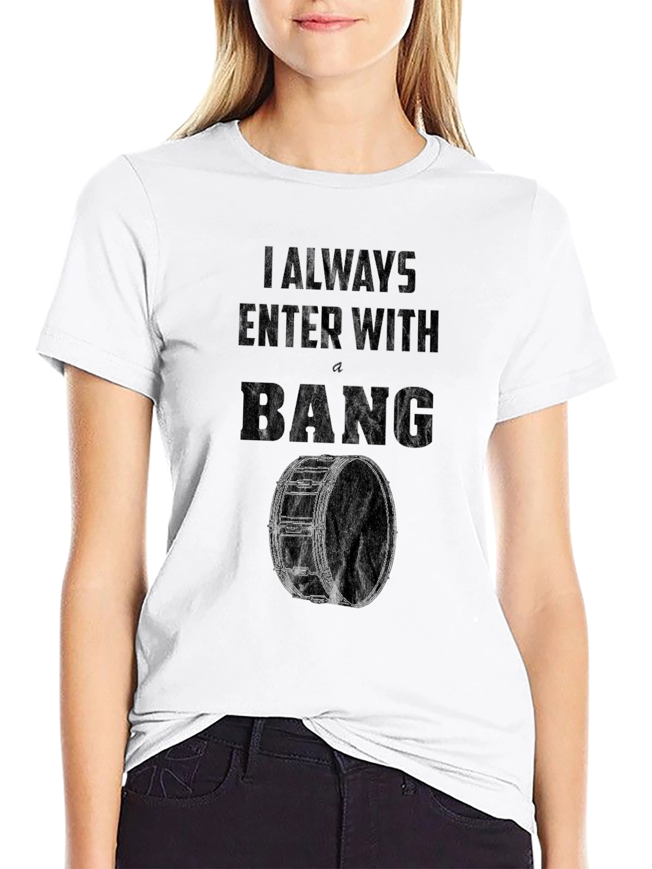 Camiseta Negra Siempre Entro Con Un BANG