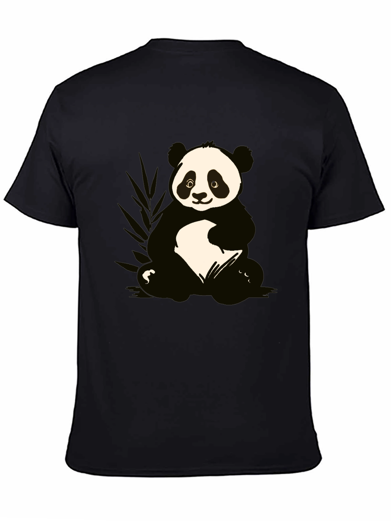 Camiseta Negra con Diseño de Panda Adorable