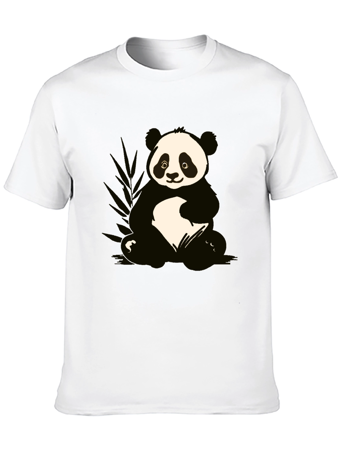 Camiseta Negra con Diseño de Panda Adorable