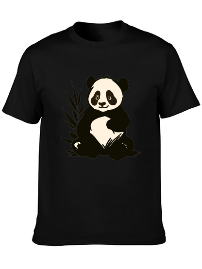 Camiseta Negra con Diseño de Panda Adorable