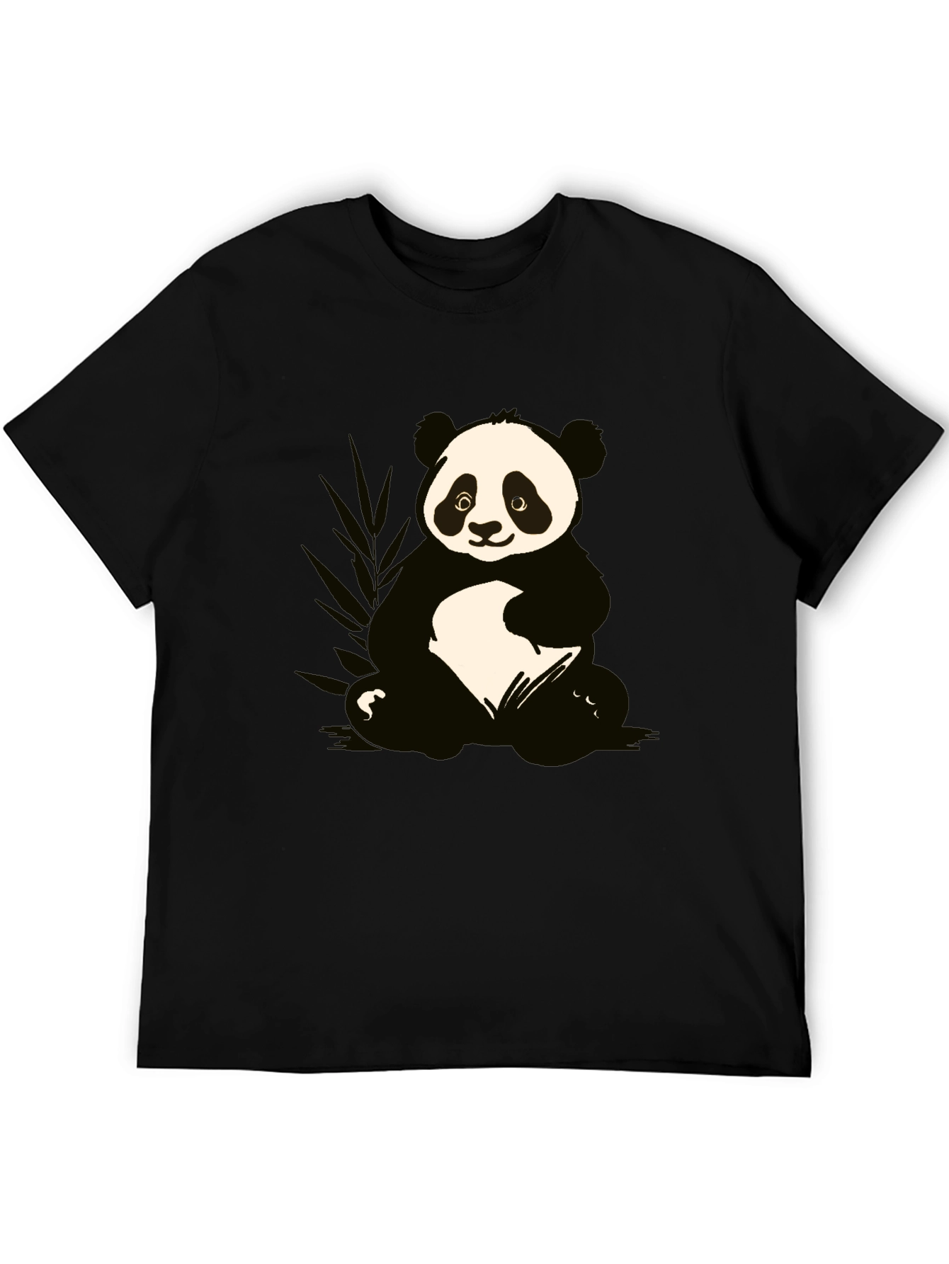 Camiseta Negra con Diseño de Panda Adorable