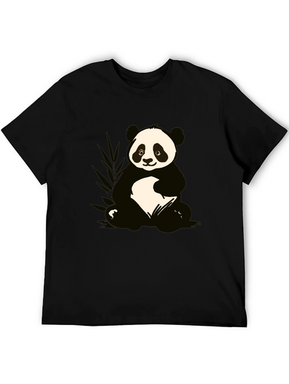 Camiseta Negra con Diseño de Panda Adorable