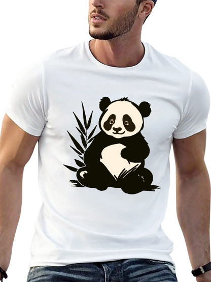Camiseta Negra con Diseño de Panda Adorable