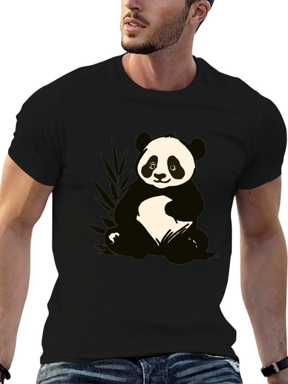 Camiseta Negra con Diseño de Panda Adorable