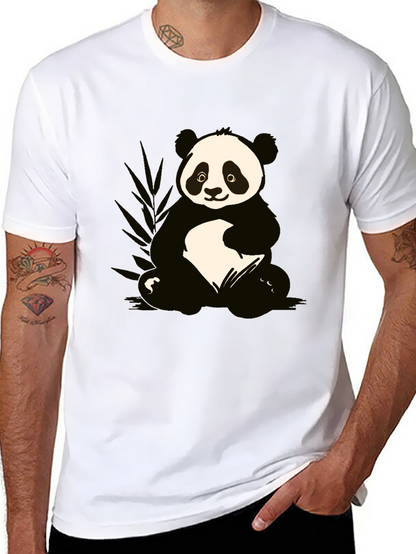 Camiseta Negra con Diseño de Panda Adorable