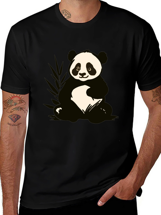 Camiseta Negra con Diseño de Panda Adorable