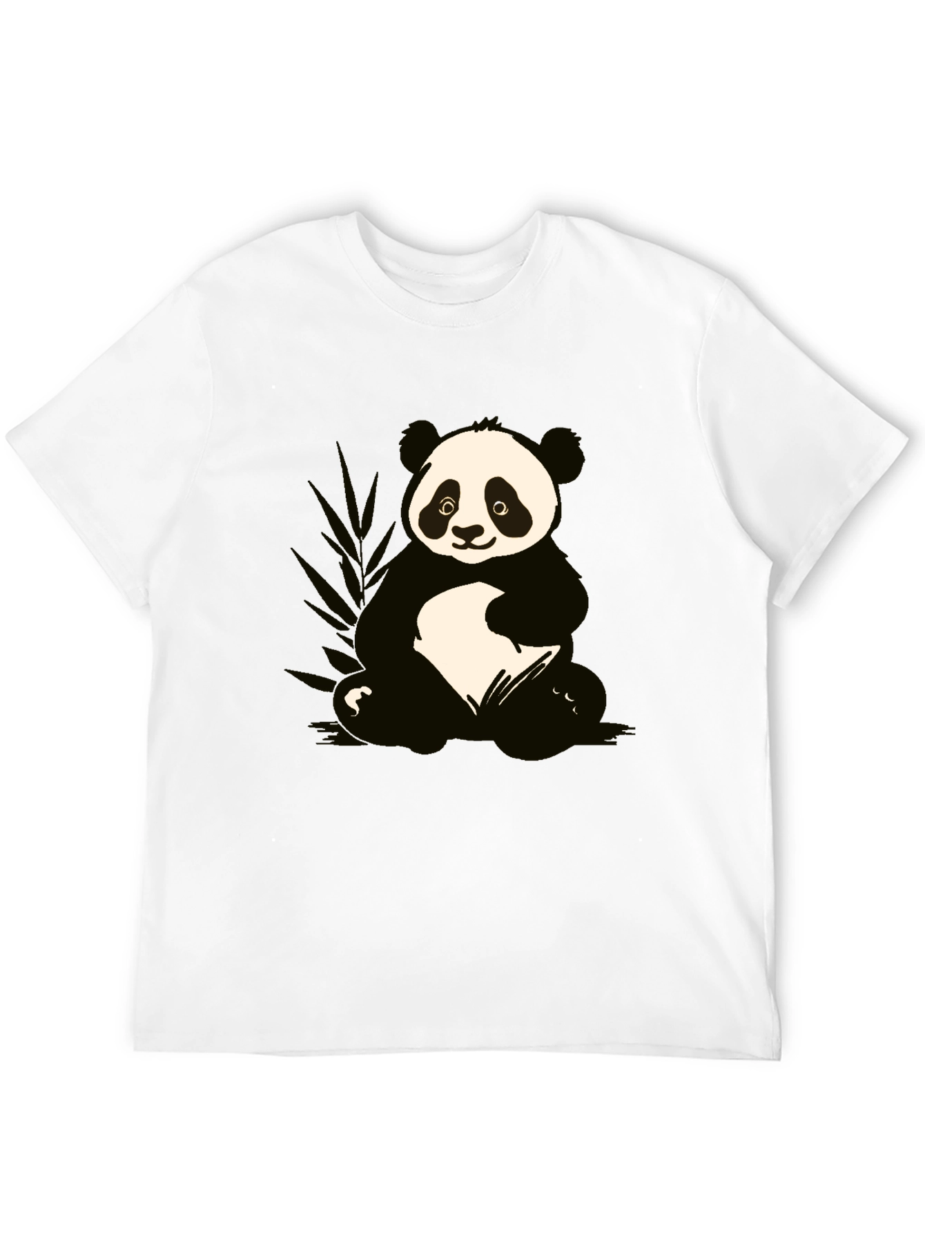 Camiseta Negra con Diseño de Panda Adorable