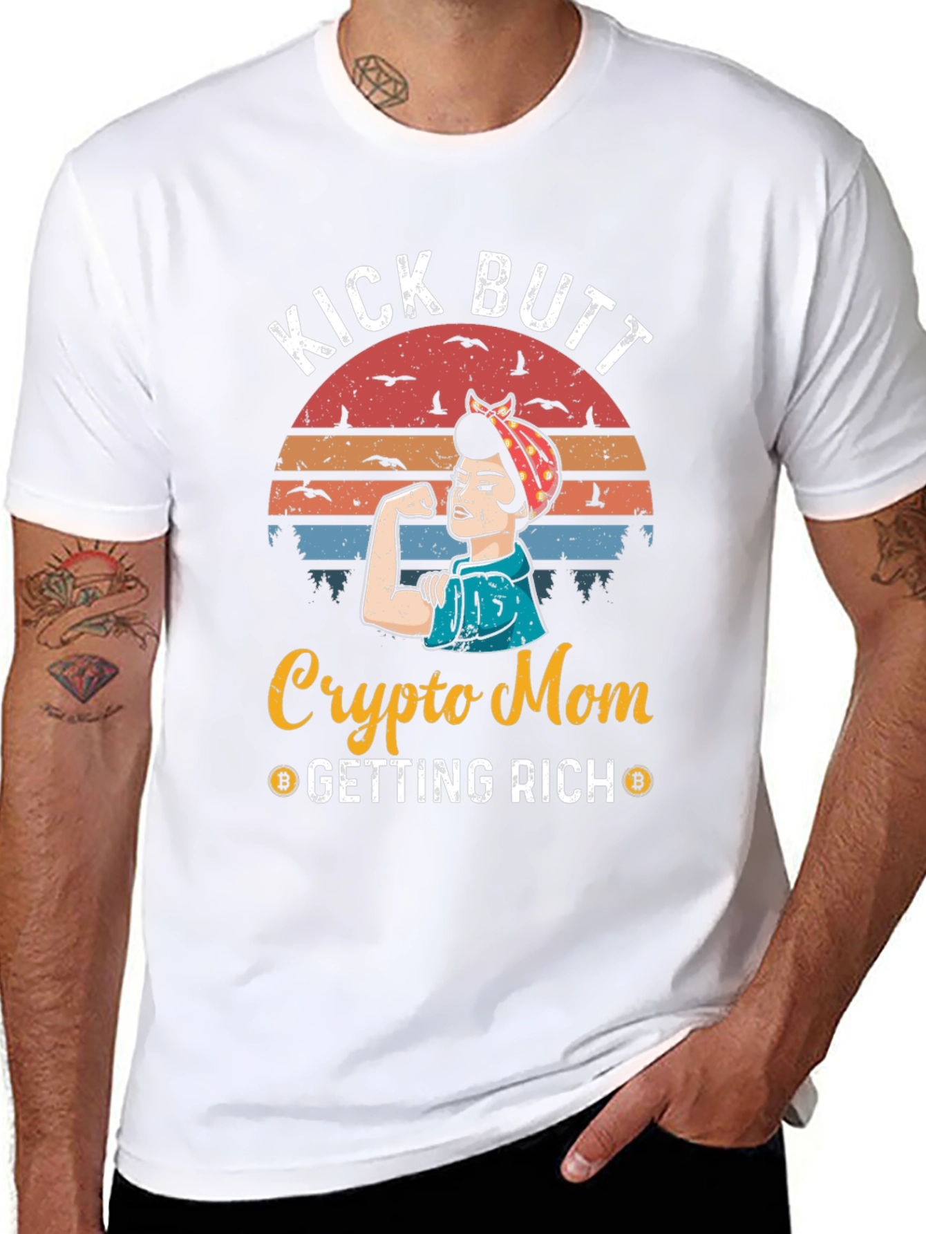 Camiseta Crypto Mom Kick Butt - ¡Consigue Riqueza!