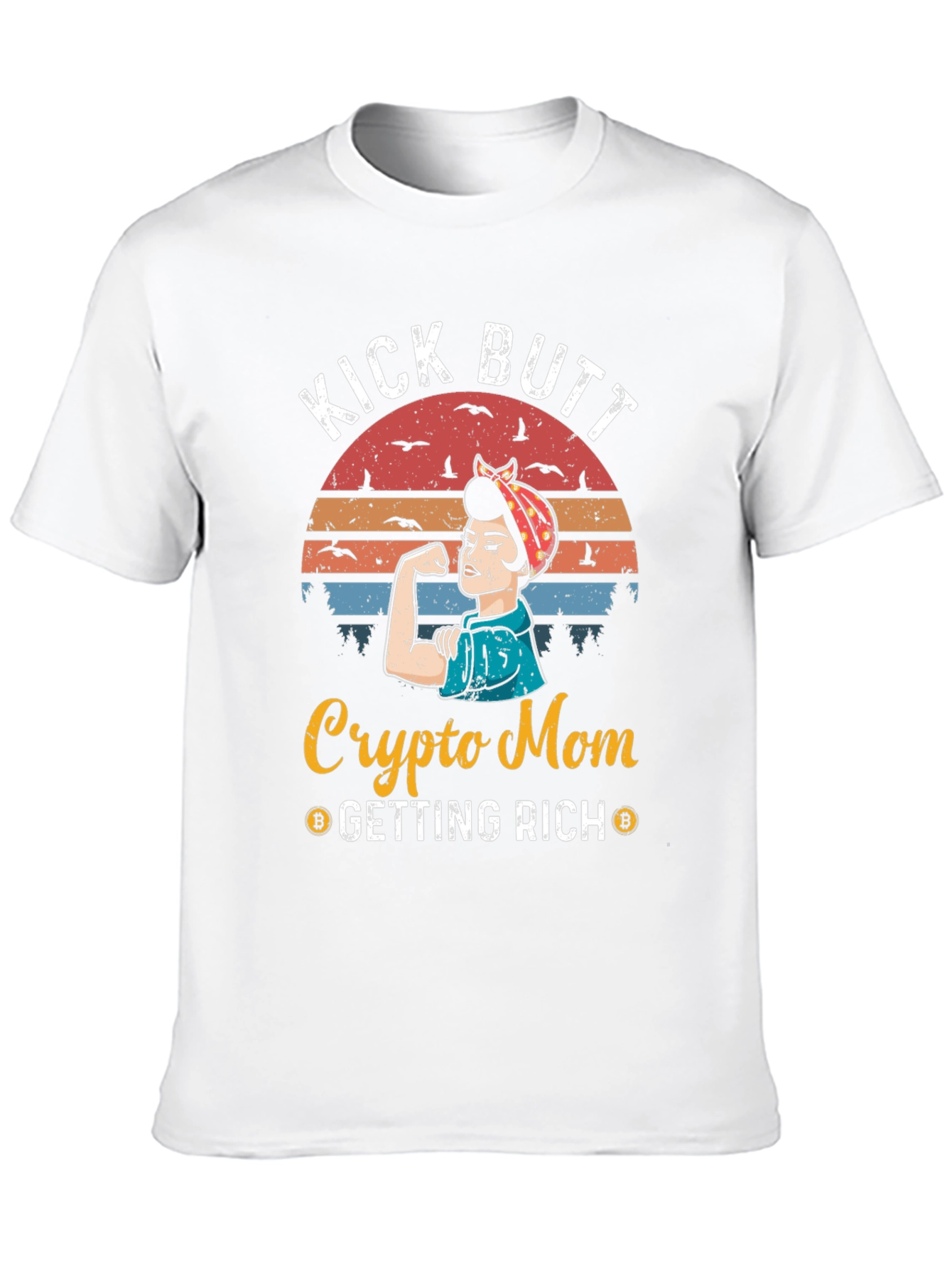 Camiseta Crypto Mom Kick Butt - ¡Consigue Riqueza!