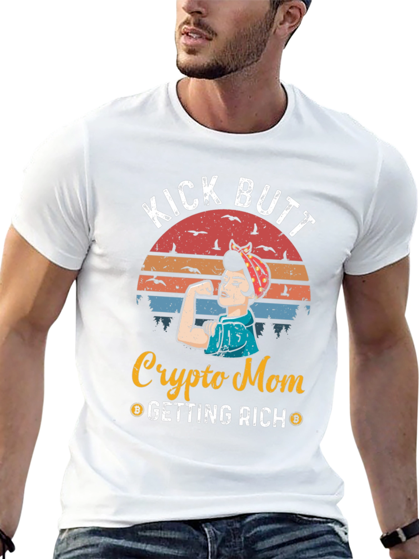 Camiseta Crypto Mom Kick Butt - ¡Consigue Riqueza!