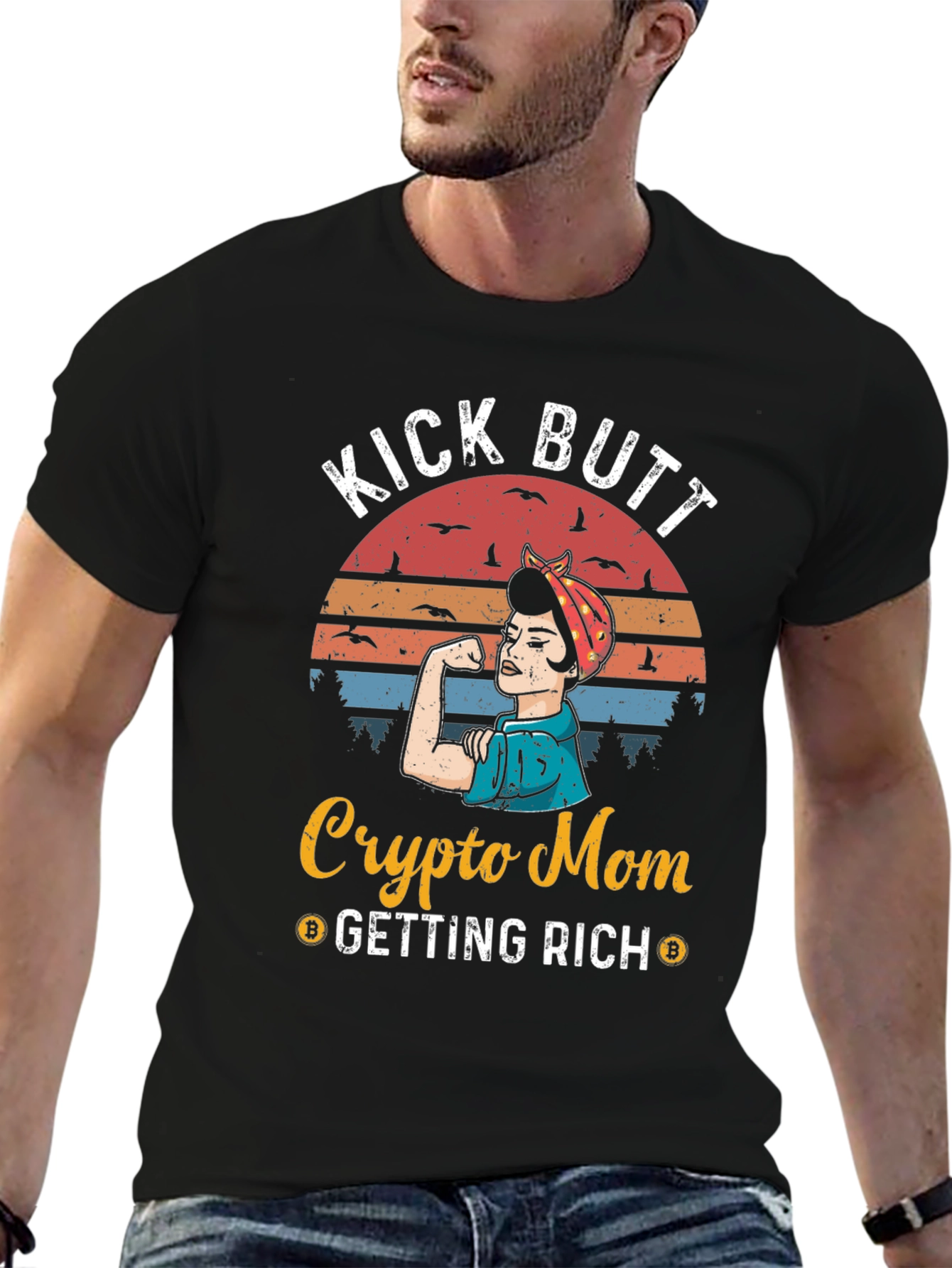 Camiseta Crypto Mom Kick Butt - ¡Consigue Riqueza!