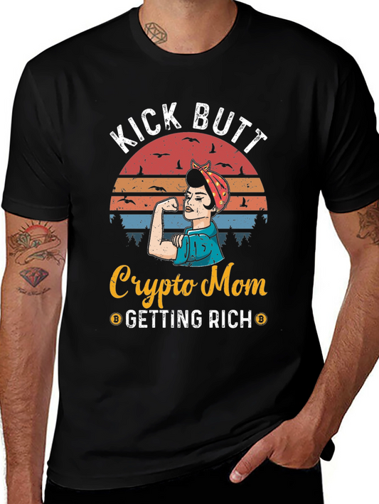 Camiseta Crypto Mom Kick Butt - ¡Consigue Riqueza!