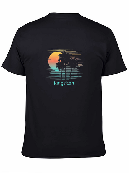 Camiseta Negra Kingston Sunset Palm Trees