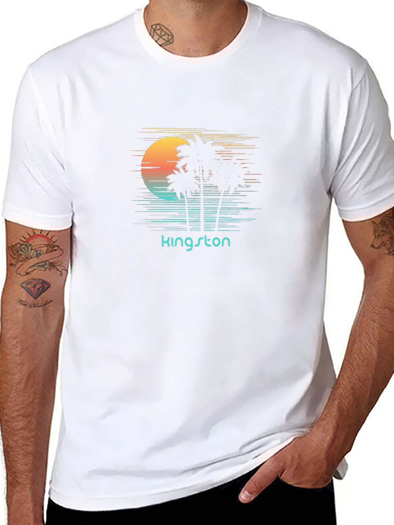 Camiseta Negra Kingston Sunset Palm Trees