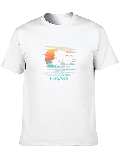 Camiseta Negra Kingston Sunset Palm Trees