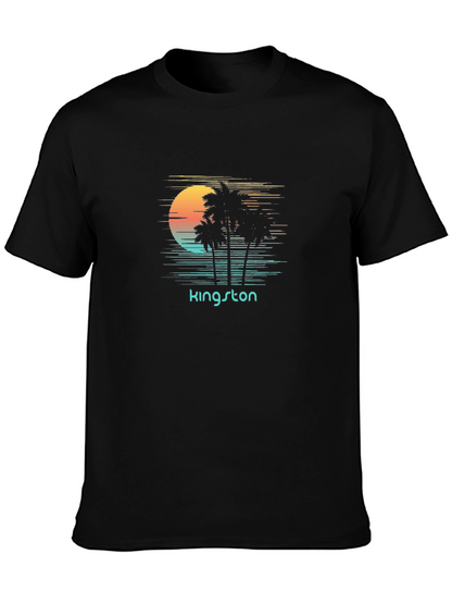 Camiseta Negra Kingston Sunset Palm Trees