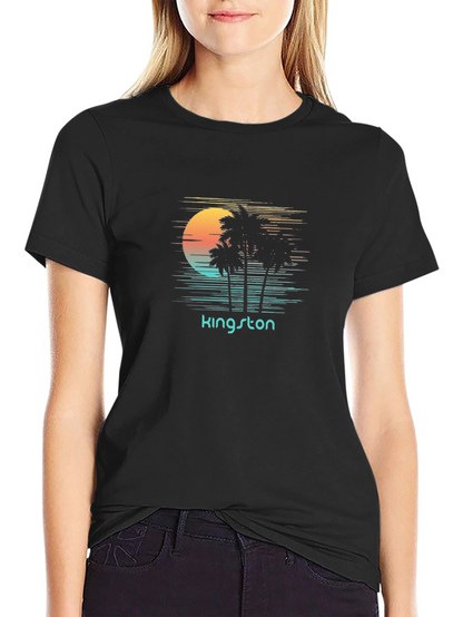 Camiseta Negra Kingston Sunset Palm Trees