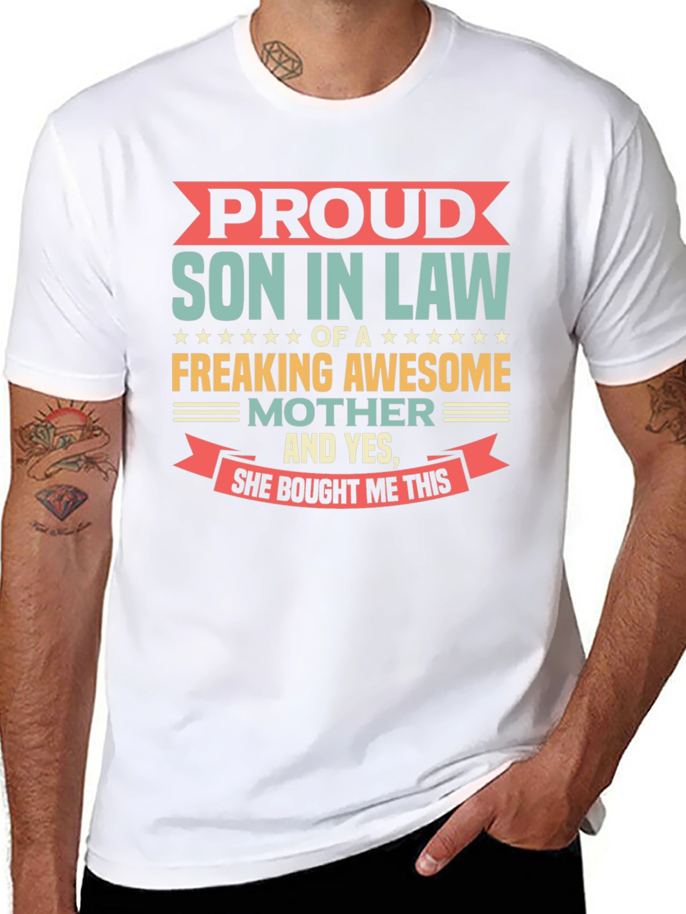 Camiseta Negra: Orgulloso Yerno de una Madre Genial