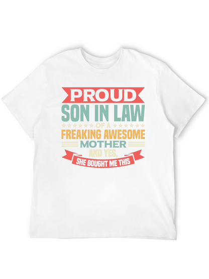 Camiseta Negra: Orgulloso Yerno de una Madre Genial