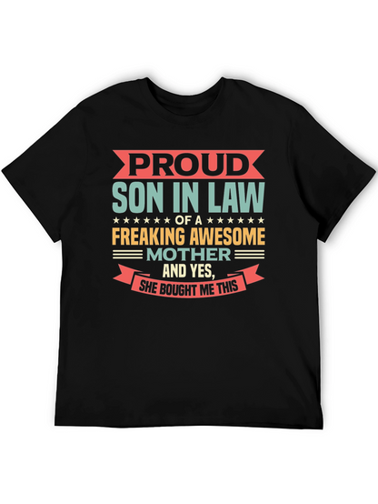 Camiseta Negra: Orgulloso Yerno de una Madre Genial