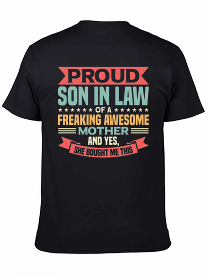 Camiseta Negra: Orgulloso Yerno de una Madre Genial