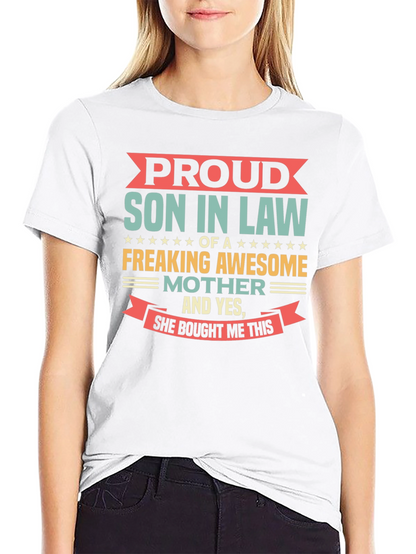 Camiseta Negra: Orgulloso Yerno de una Madre Genial
