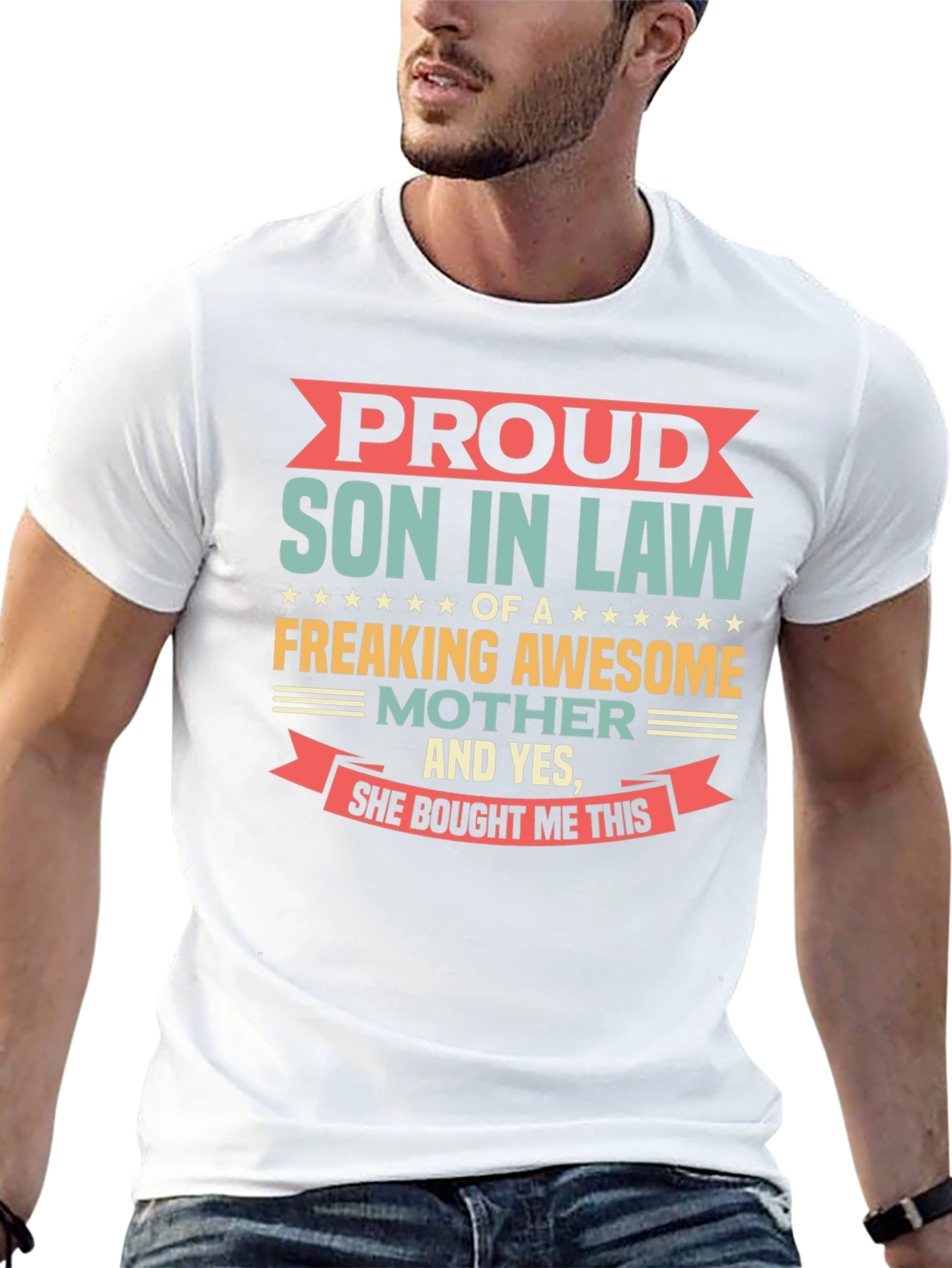 Camiseta Negra: Orgulloso Yerno de una Madre Genial