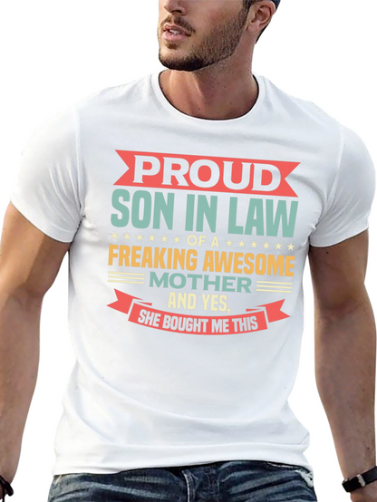 Camiseta Negra: Orgulloso Yerno de una Madre Genial