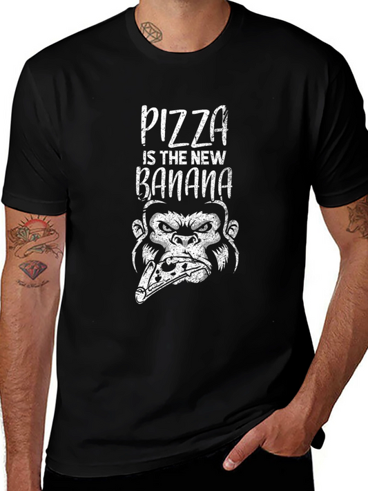 Camiseta Negra Pizza is the New Banana