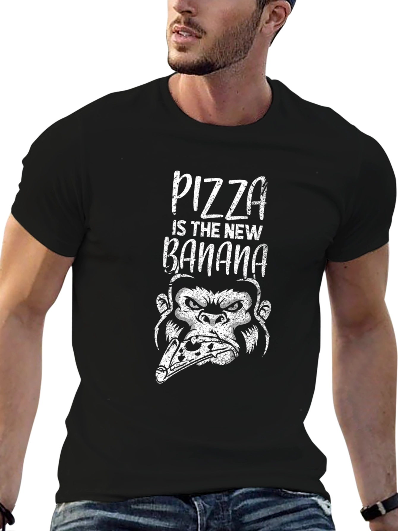 Camiseta Negra Pizza is the New Banana